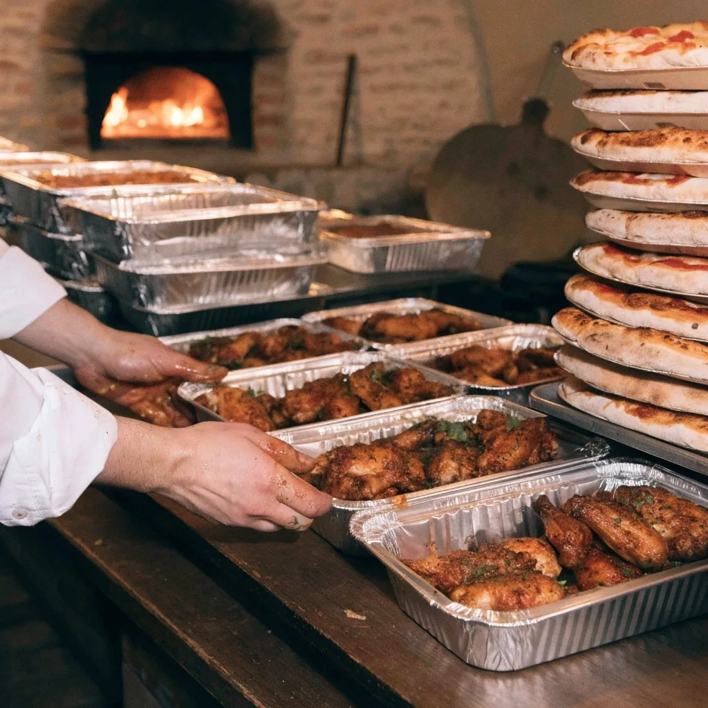 Coal-fired oven mouth glowing at working heat