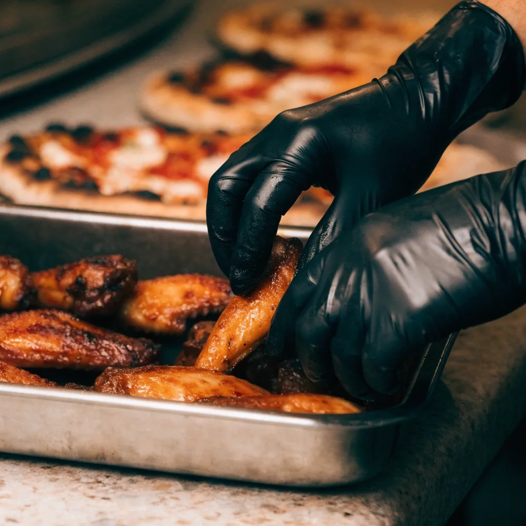 Roasted wings in a pan for game day gatherings