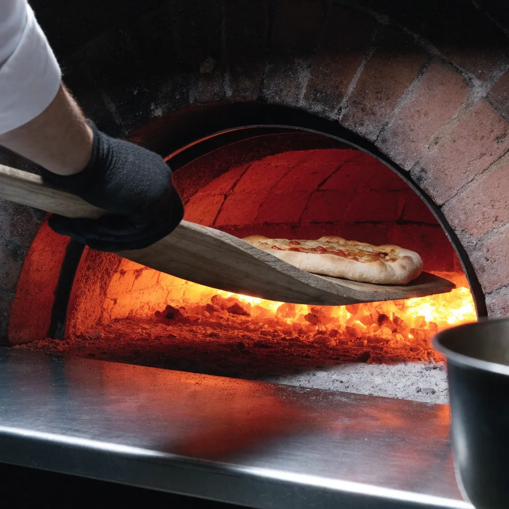 Coal oven mouth glowing at working heat